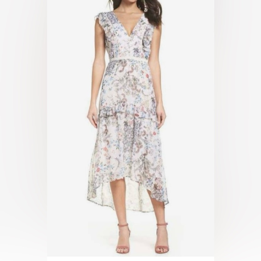 Nordstrom Chelsea 28 Print High/Low Midi Dress ✨